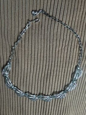 Coro Silver-Tone Twisted Link Necklace